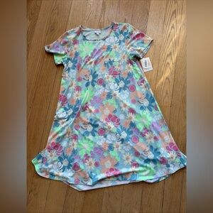 NWT NEW LuLaRoe Womens Dress Carly Size XL Floral Pastel Pocket LULA ROE C2
